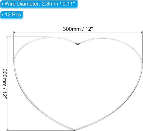 PATIKIL 6inch Dream Catcher Rings, 12 Pcs Metal Heart Shape Macrame Wreath Floral Ring Hoop for Home DIY Craft Wedding Wall Hanging Decorations, Silver in Saudi Arabia