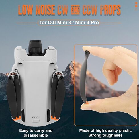 مروحة O' woda 24 قطعة لـ DJI Mini 4 Pro/Mini 3 Pro، أجنحة طائرة بدون طيار متعددة الألوان، طيران بارد منخفض الضوضاء CW & CCW دعامات بديلة للمروحة in Kuwait