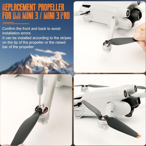 مروحة O' woda 24 قطعة لـ DJI Mini 4 Pro/Mini 3 Pro، أجنحة طائرة بدون طيار متعددة الألوان، طيران بارد منخفض الضوضاء CW & CCW دعامات بديلة للمروحة in Kuwait