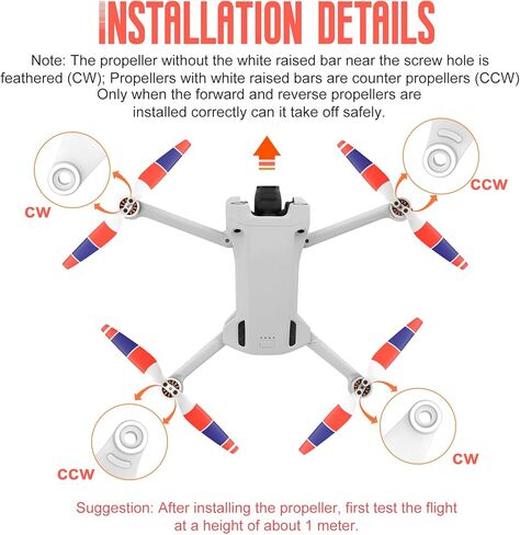 مروحة O' woda 24 قطعة لـ DJI Mini 4 Pro/Mini 3 Pro، أجنحة طائرة بدون طيار متعددة الألوان، طيران بارد منخفض الضوضاء CW & CCW دعامات بديلة للمروحة in Kuwait