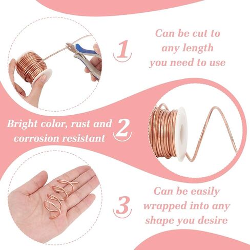 BENECREAT 16.40 Feet Bare Solid Brass Wire, 10 Gauge Round Soft Brass Wire Pure Brass Wire for Jewelry Making Craft Gem Wrapping in Saudi Arabia
