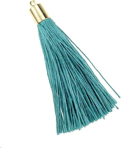 100 Pieces 2.5inch Polyester Tassels with Gold Plastic Tube End Caps Mala Tassel Kits for Earring Necklace Jewelry Making Keychain Bag Charms Decorative Accents (Red) in Saudi Arabia