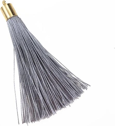 100 Pieces 2.5inch Polyester Tassels with Gold Plastic Tube End Caps Mala Tassel Kits for Earring Necklace Jewelry Making Keychain Bag Charms Decorative Accents (Red) in Saudi Arabia