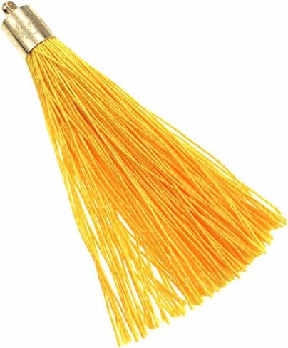 100 Pieces 2.5inch Polyester Tassels with Gold Plastic Tube End Caps Mala Tassel Kits for Earring Necklace Jewelry Making Keychain Bag Charms Decorative Accents (Red) in Saudi Arabia