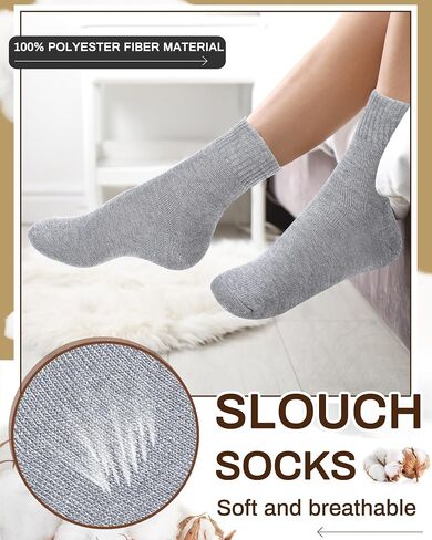 Jecery 50 Pairs Women's Winter Socks Bulk Boot Socks Crew Socks Colorful Slouch Unisex Sock Gift in Kuwait