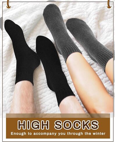 Jecery 50 Pairs Women's Winter Socks Bulk Boot Socks Crew Socks Colorful Slouch Unisex Sock Gift in Kuwait