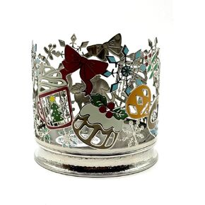 Bath & Body Works 3 Wick Candle Holder Sleeve Holiday Tea Party