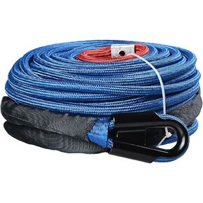 Astra Depot 95ft 3/8" Blue Synthetic Winch Rope Line Cable 22000LBs Rock Heat Guard Recovery Car ATV UTV Truck Boat