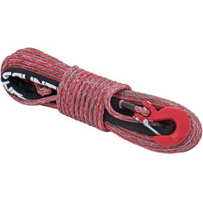 Rough Country 3/8" Red Synthetic Winch Rope with Clevis Hook | 85 FT - RS116