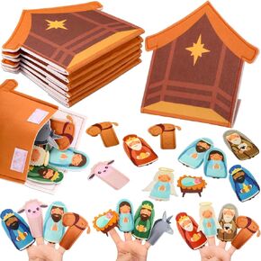 6 Pack Nativity Story Felt Finger Puppets Nativity Sets Nativity Play Set Sunday School Fun Activities Nativity Games Christmas Game Bible Toys Catholic Toy Jesus Toys Nativity Gifts