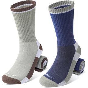 Wool Hiking Socks for Men - Women Lightweight Crew Merino Wool Socks with Cushion for Camping Hunting Work,4 pack