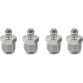 uxcell 4pcs M12 x 1 Thread Stainless Steel Straight Grease Nipple Fitting Adapter for Car