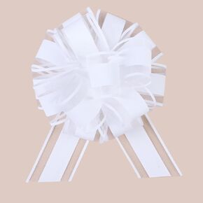 12 Pieces Large Pull Bows,6 inches Simple Style Gift Bow for Christmas Party Birthday Gift Wedding Ribbon Bows for Wrapping Boxes or Flower Decorations, Valentine's Day Gift Decorations (Grey)