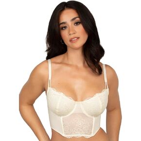 Smart & Sexy Women's Temptation Lace Bustier Corset Top Cream Small+