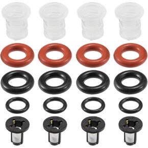 Fuel Injector Seal O Ring - Car O-Ring Rebuild Repair Kit - for Honda Civic CRV KEIHIN NBR Rubber Black - 4 Sets