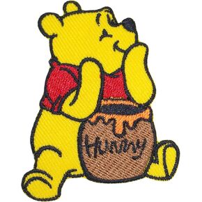 Cute Bear Iron On Patches for Clothing Embroidered Applique Patch Badge Sew On Emblem DIY Craft, Yellow