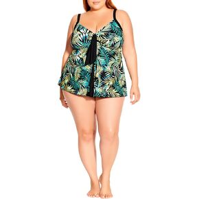 EVANS Women's Plus Size Tankini Flyaway PRT