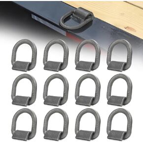 Weld-On Forged D Ring, 1/2" D-Ring Trailer Tie Down Anchor with Welding Clip for Trailer, Truck Cargo, RV, ATV Tiedowns, Farm Applications and More, 12Pack, MBS:12,000 lbs