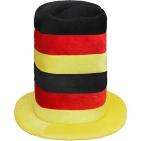 GREUS National Flag Velvet Top Hat Funny Carnival Hat Plush Costume High Top Hat Vintage Top Hat for Halloween Dress up Party