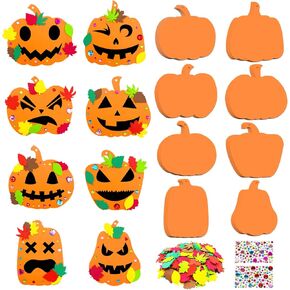 40 Pcs Halloween Foam Pumpkins Halloween Crafts Kit DIY Foam Pumpkins for Crafts Fall Thanksgiving Halloween Art Crafts Decorations