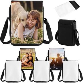 5 Pcs Sublimation Bags Blanks,Sublimation Shoulder Bag Sport Bag Crossbody Bag Blanks to Decorate Painting Crafting Sublimation DIY for Gift