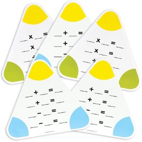 Learning Resources Write & Wipe Fact Family Boards, Set of 5 Boards, Ages 6+, Multicolor, 10 H in (LER3799)