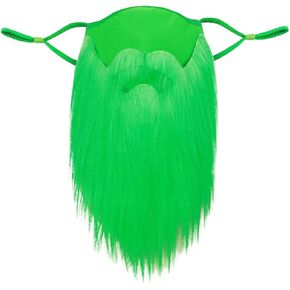 Fake Beard Leprechaun Beard Fake Mustache for St Patricks Day Costume Accessory Irish Party Supplies - Green 2
