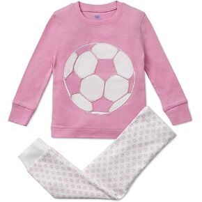 Girls Pajamas PINK SOCCER 2 Piece 100% Super Soft Cotton