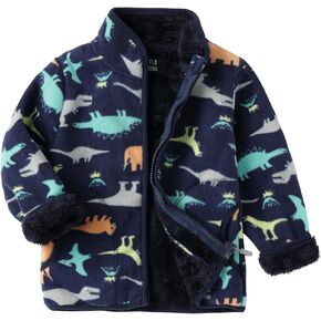 LittleSpring Kids Polar Fleece Jackets Fur Lined Winter Printed Outerwear