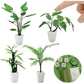إكسسوارات بيت الدمى iLAND من النباتات المصغرة، مجموعة نباتات بيت الدمى الصغيرة DIY، تناسب حديقة الجنية والقزم على الرف بمقياس 1/12 1/6