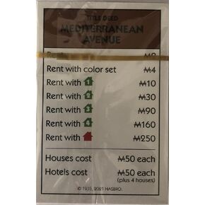 Hasbro Monopoly Card Pack (Deeds/Titles, Chance, Community Chest) - New Monopoly Currency Symbol
