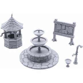 Town Square by Printable Scenery - DND Terrain, 28mm Miniature Wargaming, Tabletop RPGs, Wargame