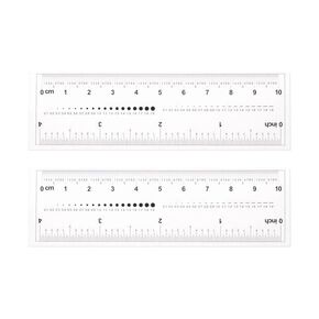2Pcs Foldable Ruler, White Film Flexible Ruler 4 Inch 0.1mm Scale, Plastic Folding Straight Ruler, Calibration Soft Ruler Measuring Tool for Factory, Transparent Drafting Tools Teaching Materials