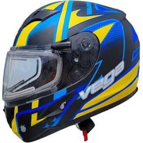 Vega V-Star Snowmobile Helmet Electric Heated Shield Evolution (9ft Silver Coated Heavy Duty RCA Jack Cord, Breath Deflector)