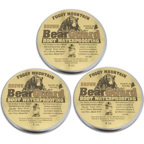 Bear Guard Brown - Boot and Leather Waterproofing with Color - Beeswax and Bear Grease - 3 Pack