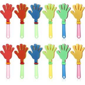 12 Pcs Colorful Hand Clappers 7.5 Inch Clappers Noisemakers Noise Makers Party Favors Plastic Clapper Sporting Events Cheers Ball Dance Basketball Football Noisemakers （Colorful）