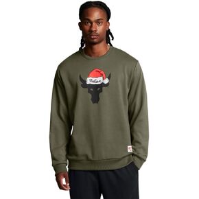 Under Armour Men's Project Rock Red One Believe Crew Neck Sweatshirt