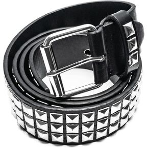 Punk Studded Belt for Women Rock Threads Goth Stud Pyramid Gothic Clothing, Black