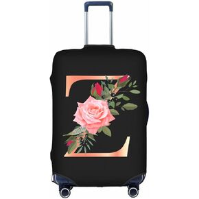 Floral Letter E Travel Luggage Cover Spandex Suitcase Protector Elastic Washable Stretch Suitcase Cover Fits 18-32 Inch Luggage Xl(Fit 29-32inch Suitcase)