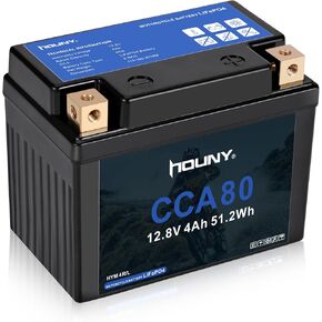 YTX4L-BS Lithium Motorcycle Battery LiFePO4 12V 4Ah 80CCA Powersports Battery Compatible ATV,Quad, Tractor, Scooters, Kawasaki 110,Motocross