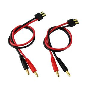 2pcs Compatible with TRX Male Connector to 4.0mm Gold Plated Banana Plug with 14AWG Silica Gel Charge Cable L 300mm 11.8in(Pack of 2)