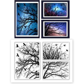 CHGCRAFT Trees Clear Stamps Branches Stamp for Crafts Transparent Silicone Stamps for Card Making Silicone Stamps for Scrapbooking Photo Album Journal Decoration DIY Crafts