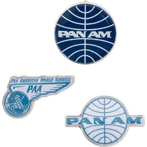 Pan Am Airways Lapel Pins 3 Pack Airline Logo Enamel Made of Metal (Pin Set 1)