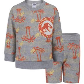 Jurassic Park Universal Boys Sweatshirt and Shorts Set for Toddlers and Big Kids