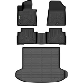 All Weather Floor Mats & Cargo Liner for 2023-2024 2025 Kia Sportage Hybrid (Not PHEV) Full Set Floor Liners Accessories, Black