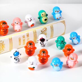60pcs Mini Animal Tumbler Toy Set for Kids Party Favors, righting Doll Fidget Toys, Cute Tumbler Toy Roly-Poly self-righting Doll Tumbler Bulk Toys for Boys Girls, Classroom Prizes, Pinata Fillers