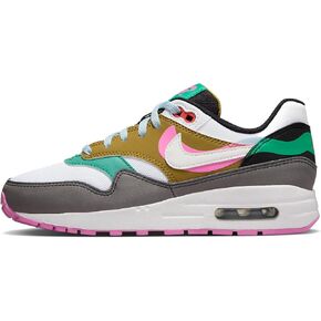 Nike Air Max 1 SE Big Kids' Shoes (FJ3286-001, Black/Playful Pink/Stadium Green)