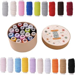 19PCS Elastic Thread 0.6mm,20m Each Spool,Elastic Sewing Thread for Sewing Machine,Shirring Elastic Thread for Sewing,Serger,Overlock Machines Quilting Knitting,Weave,DIY