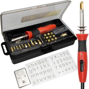 Arokimi Wood Burning Kit, Woodburning Tool Pyrography Pen Dual Power Mode Wood Burner Tool For Adults 23 PCS (Red)