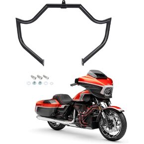 Highway Crash Bar Engine Guard for Harley Davidson Touring Road Glide Road King Street Glide Electra Glide CVO and Trike Models (Chrome)
